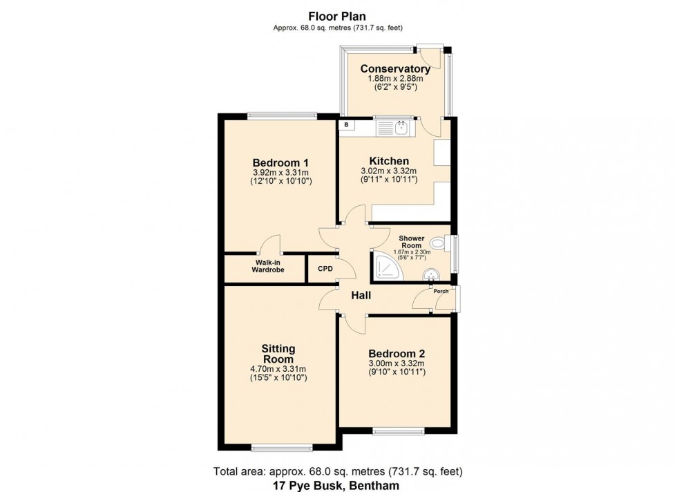 Floorplan for 17 Pye Busk Close, Bentham