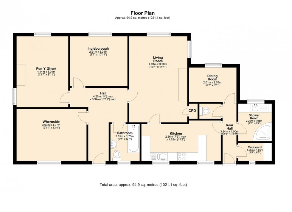 Floorplan for Holme Lea, Ingleton