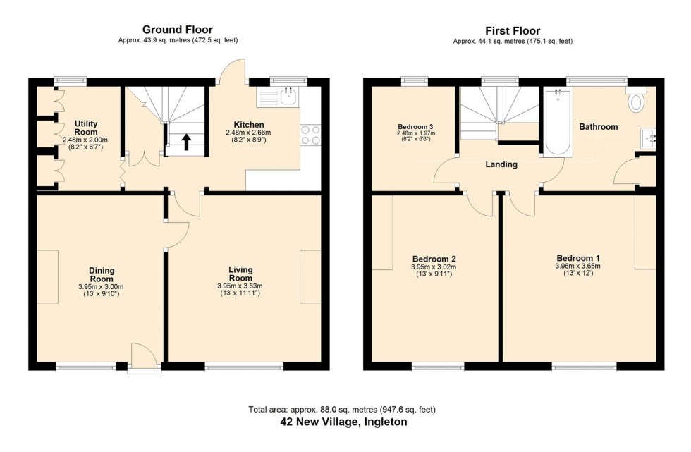 Floorplan for 42 New Village, Ingleton, Carnforth