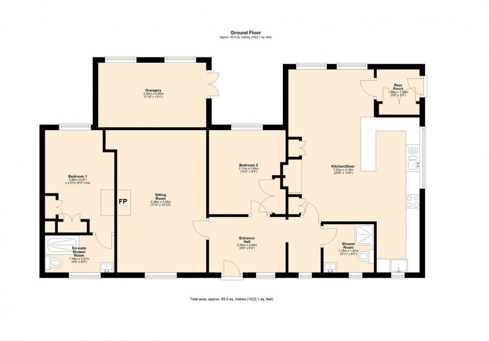 Floorplan for Beckfoot, Robin Lane, Bentham