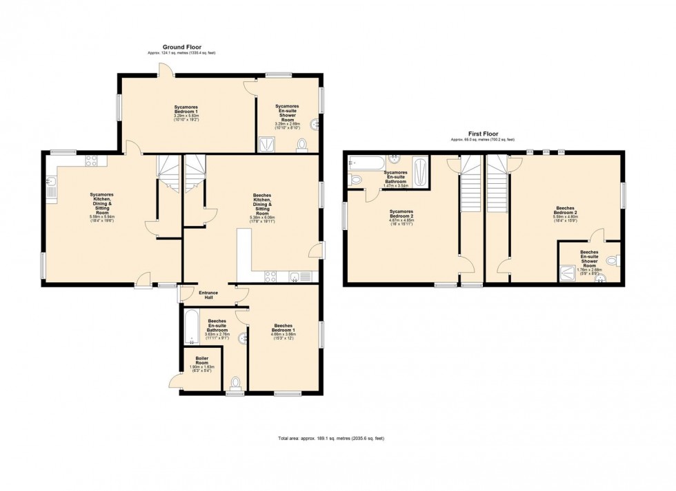 Floorplan for Sycamores & Beeches Cottage, Burton in Lonsdale