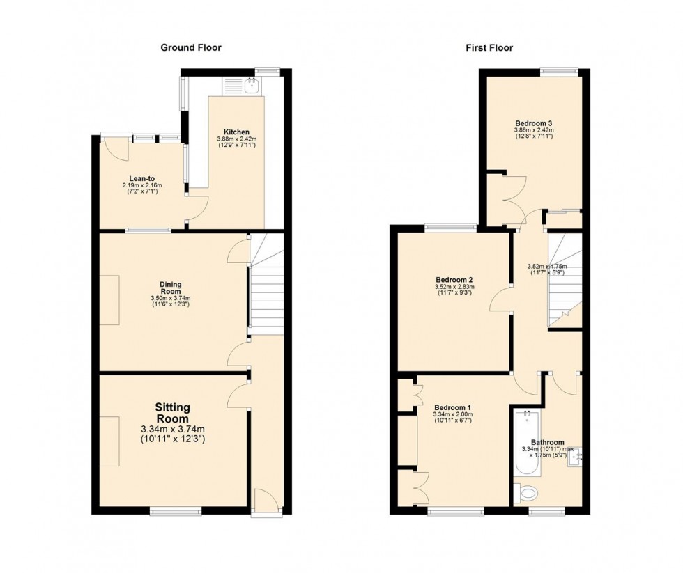 Floorplan for 7 Laburnum Cottages, Ingleton