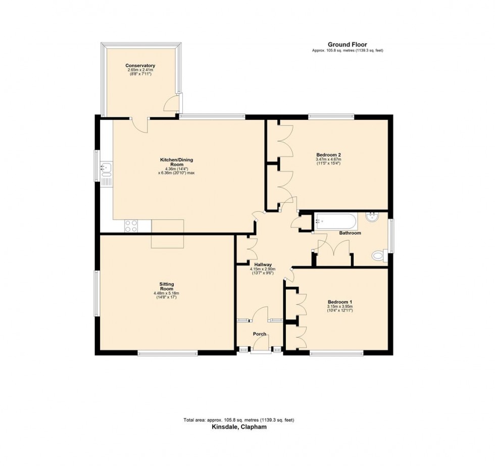 Floorplan for Kinsdale, Cross Haw Lane, Clapham.