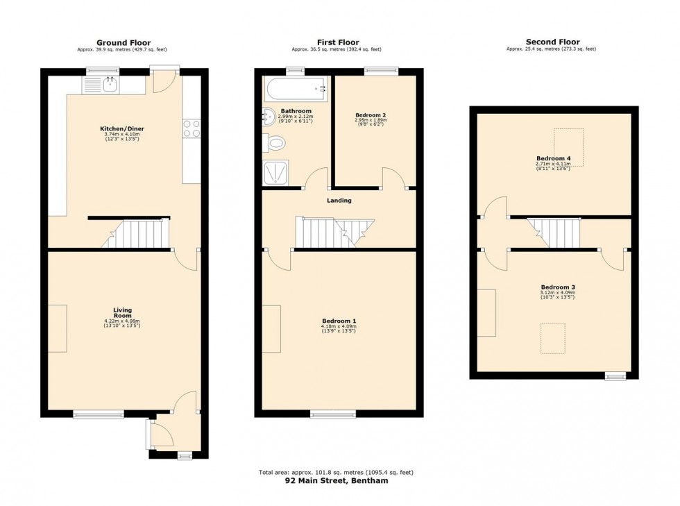 Floorplan for 92 Main Street, Bentham.