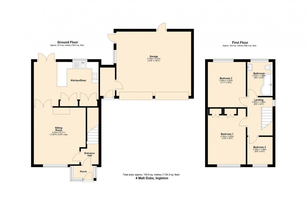 Floorplan for 4 Malt Dubs Close, Ingleton