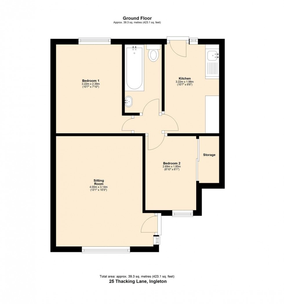 Floorplan for 25 Thacking Lane, Ingleton