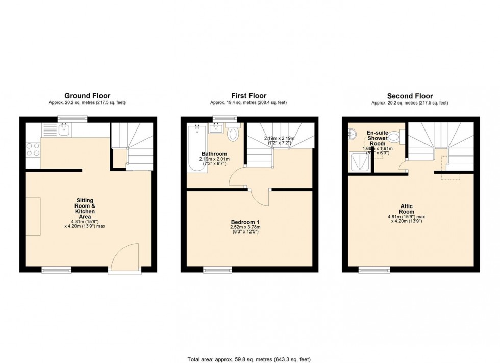 Floorplan for Duck Cottage, Mill Lane, Lower Bentham.