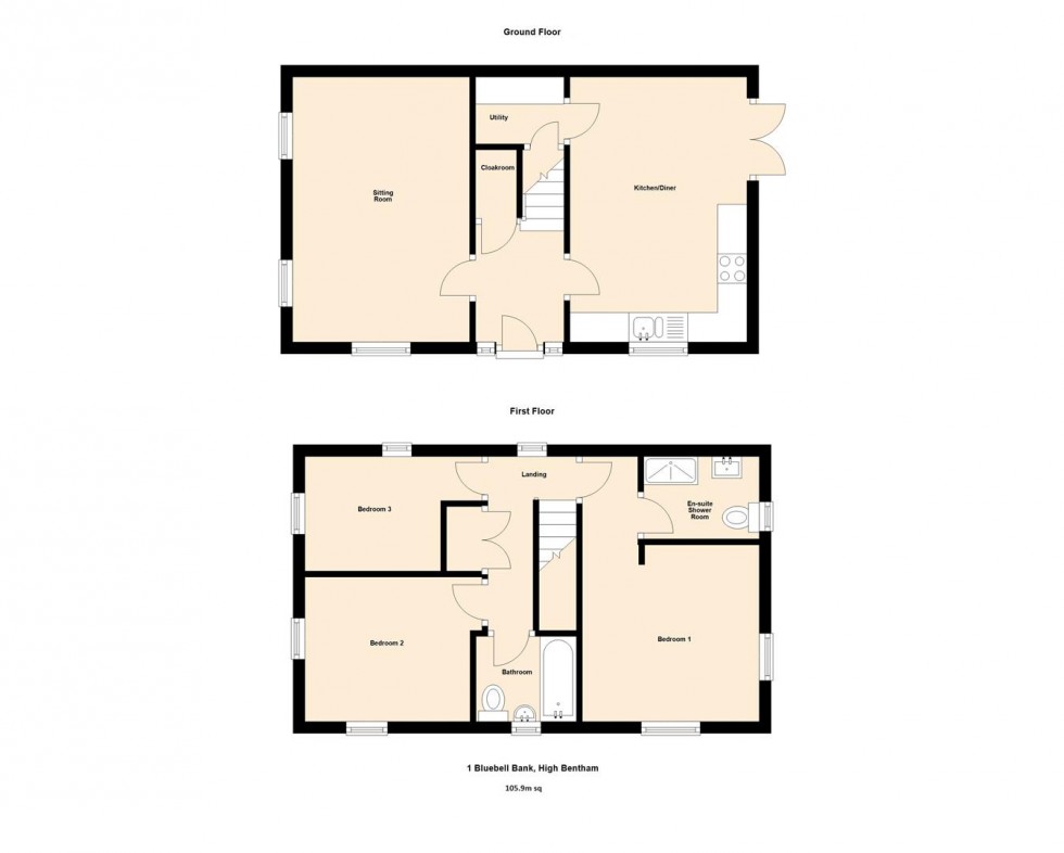 Floorplan for 1 Bluebell Bank, High Bentham