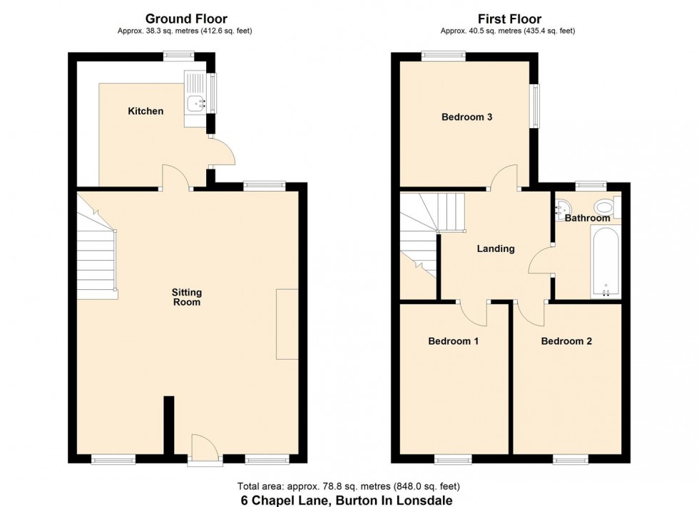 Floorplan for 6 Chapel Lane, Burton In Lonsdale, Carnforth