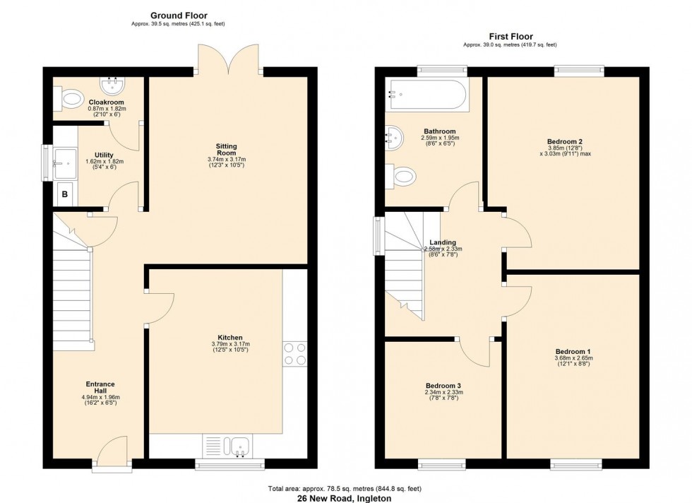 Floorplan for 26 New Road, Ingleton, Carnforth