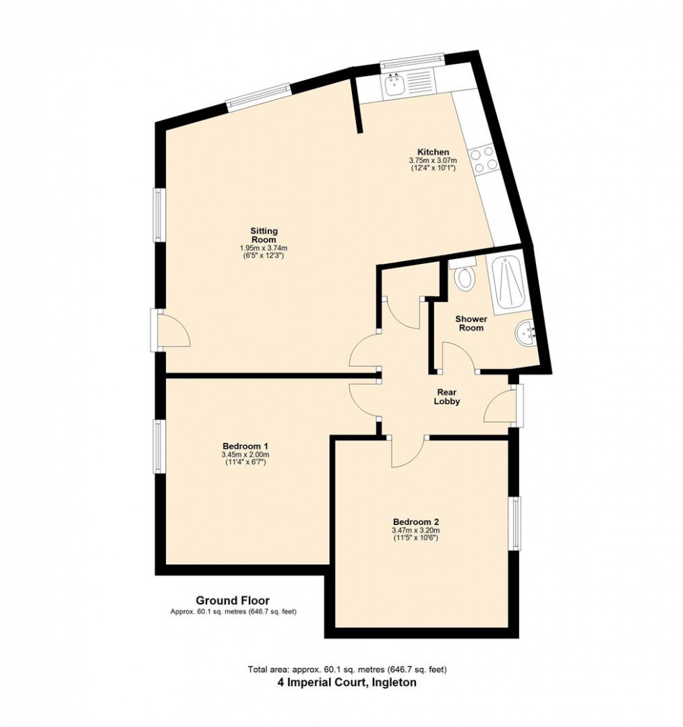 Floorplan for 4 Imperial Court, Laundry Lane, Ingleton