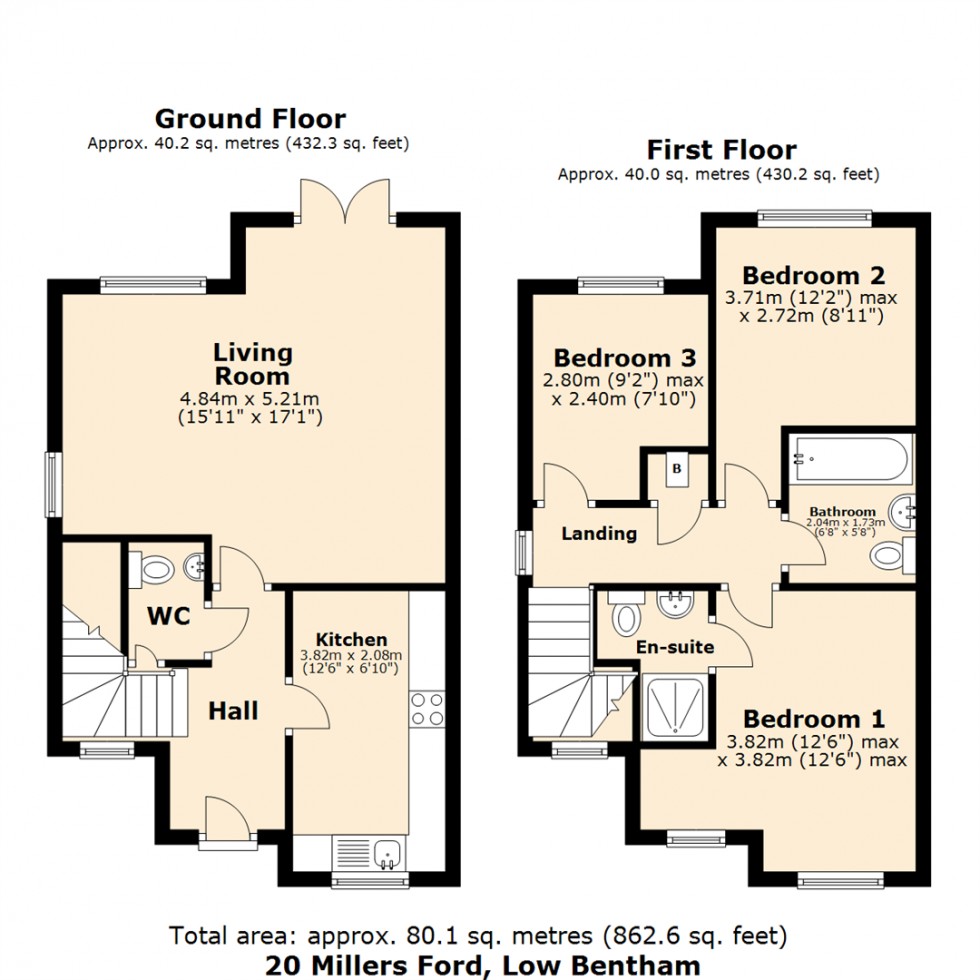 Floorplan for 20 Millers Ford, Low Bentham