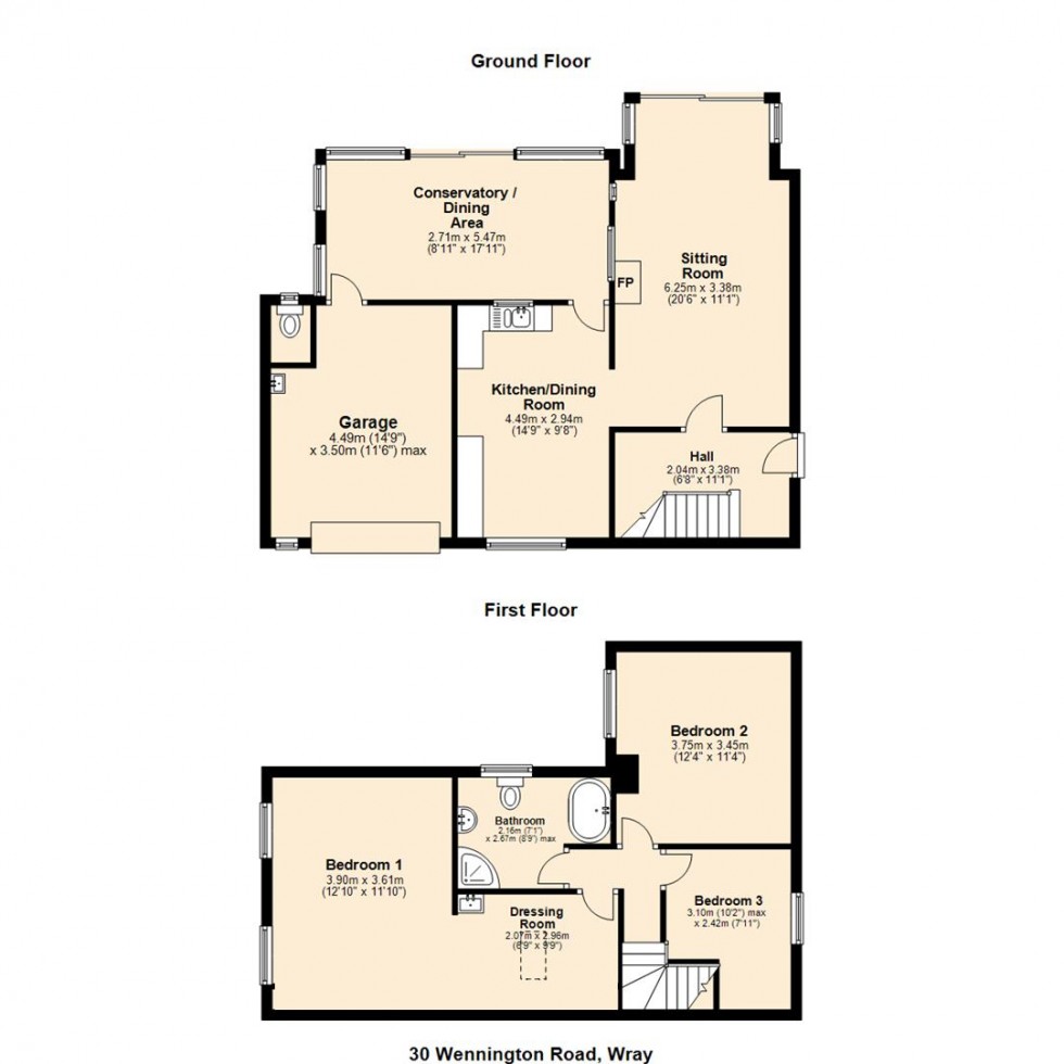 Floorplan for The Birches, Wray