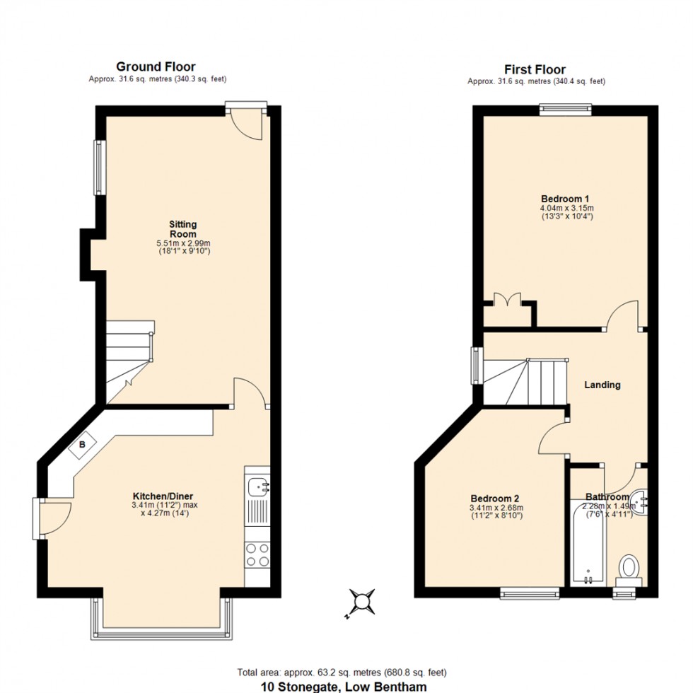 Floorplan for 10 Stonegate Cottage, Lower Bentham