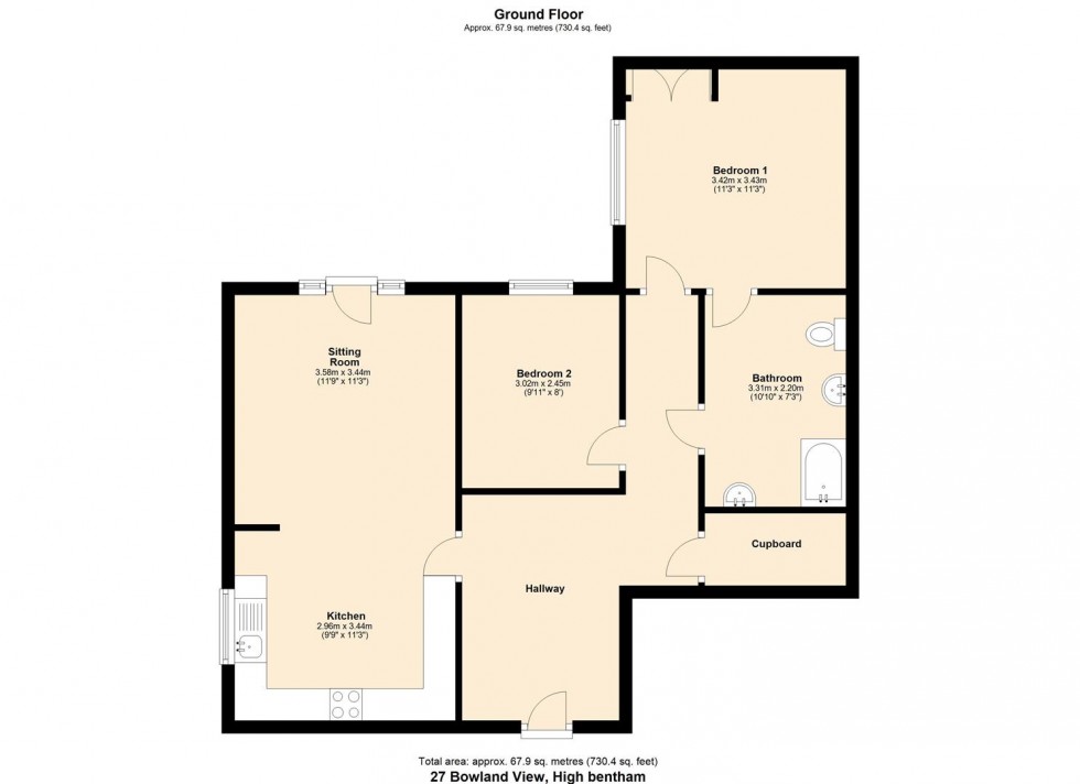 Floorplan for 27 Bowland View, Bentham