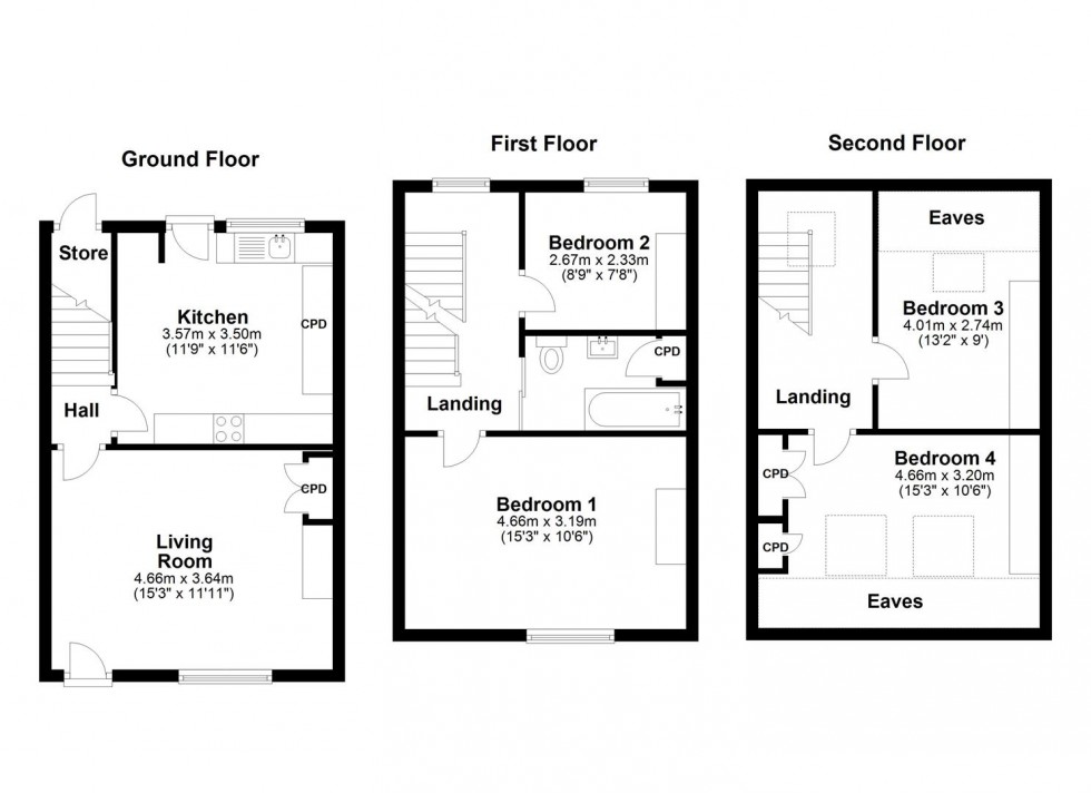 Floorplan for 4 Highfield Terrace, Low Bentham