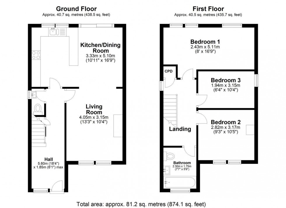 Floorplan for 3 Gill View, Ingleton