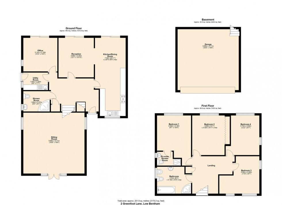 Floorplan for 2 Greenfoot Lane, Lower Bentham