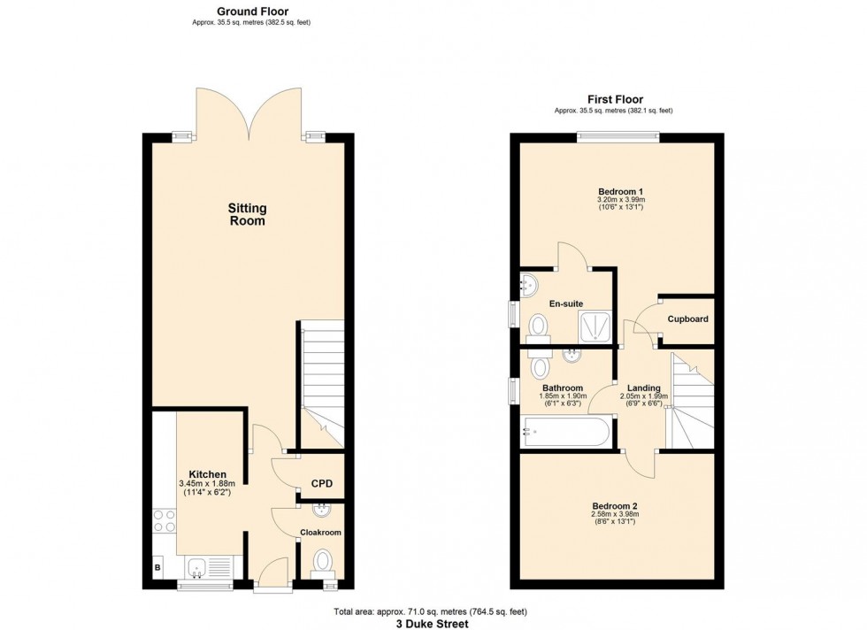 Floorplan for 3 Duke Street, Bentham