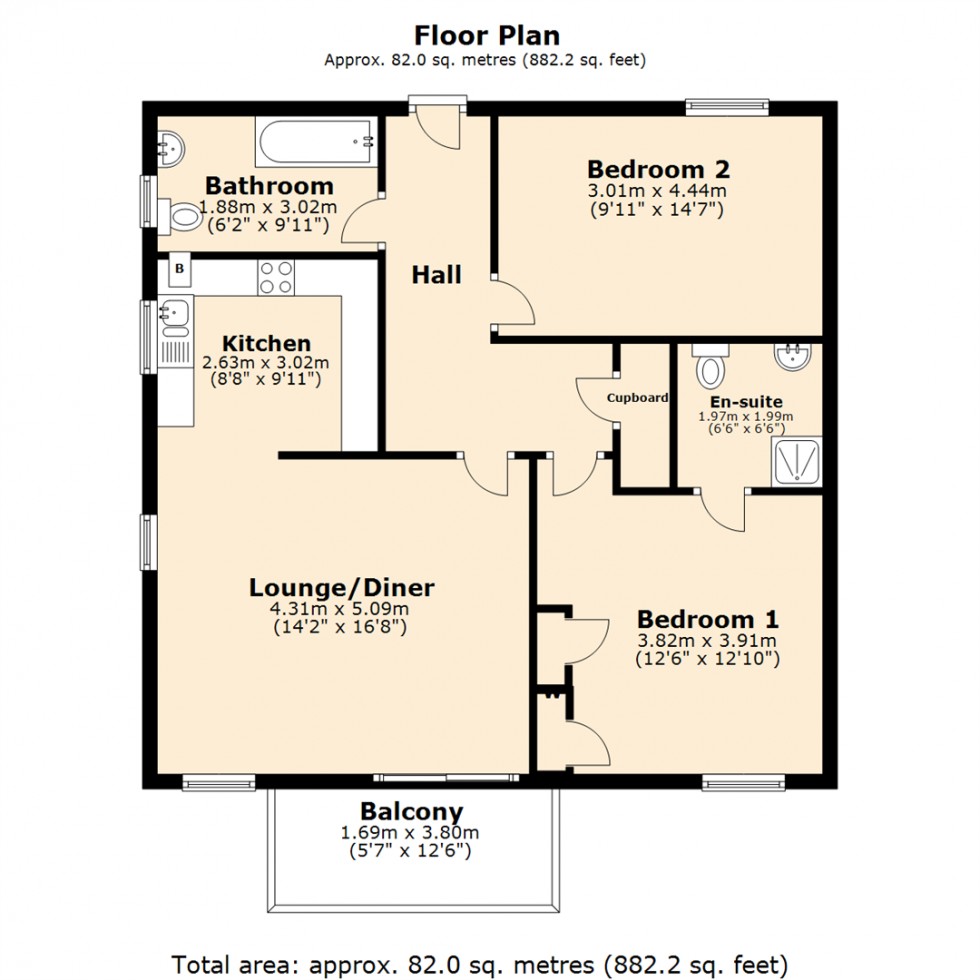 Floorplan for 10 Millers Ford, Low Bentham