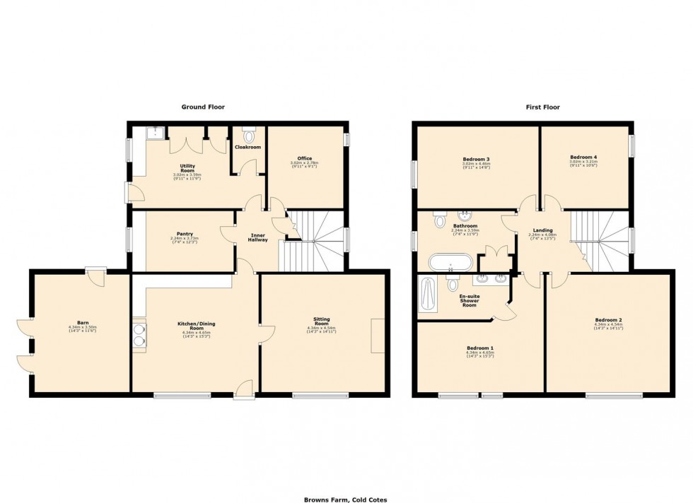 Floorplan for Browns Farm, Cold Cotes